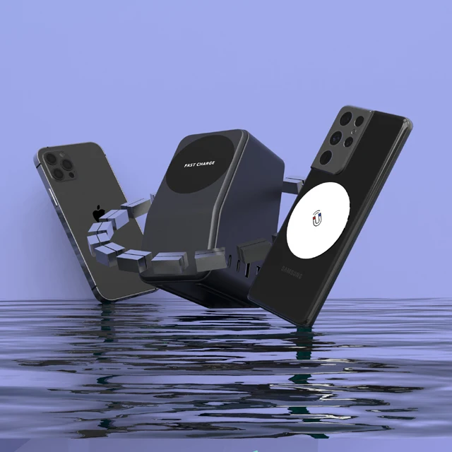 Smart Portable Qi Phone Holder Watch Earbud Universal Magnetic Wireless Charger Dock 5 in 1 Multiple