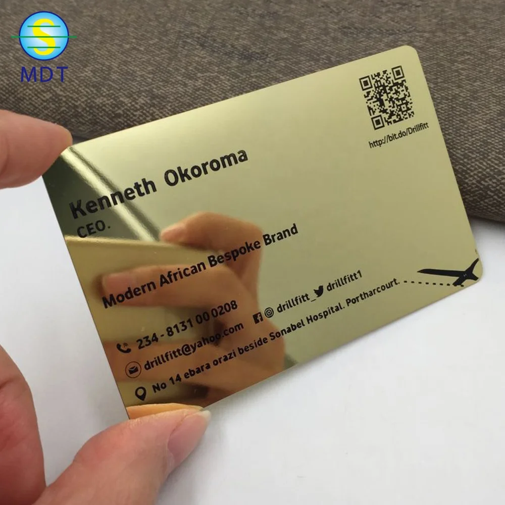 MDT metal card blanks plated matt gold colors