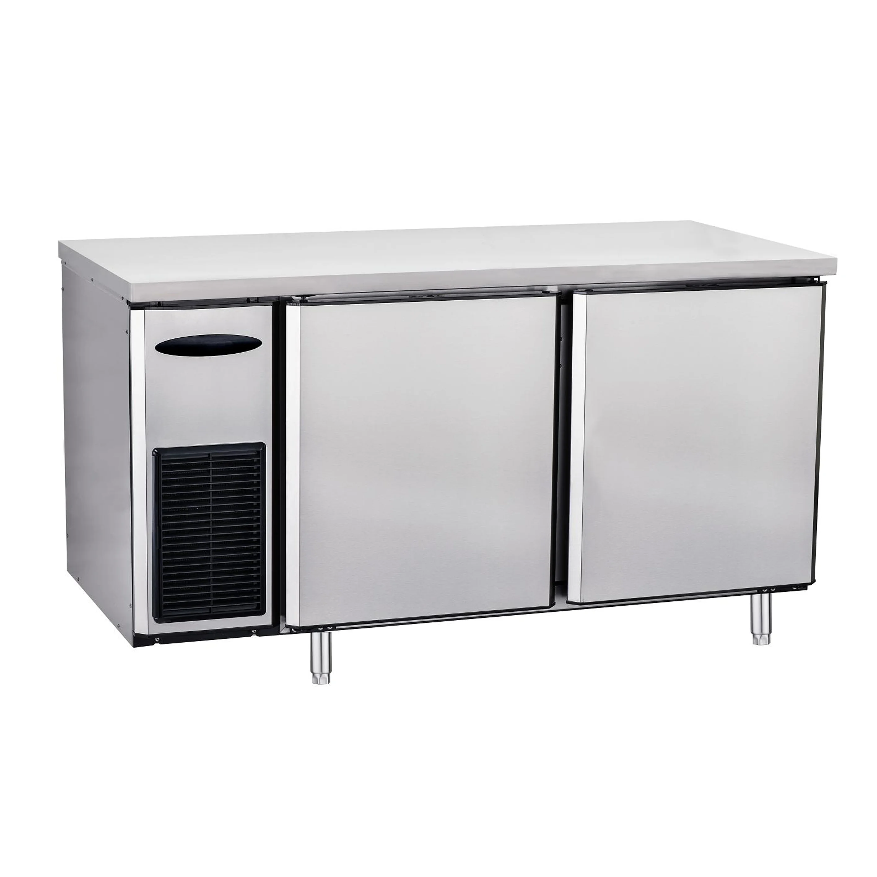 1880mm 500L stainless steel two door under counter freezer for hot sales