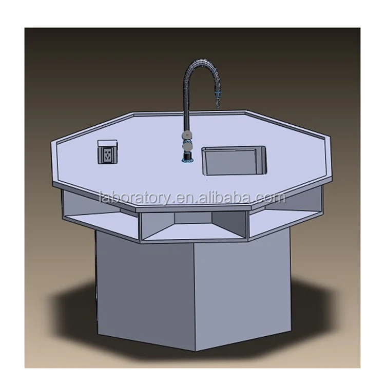 Octagon lab table with PP sink