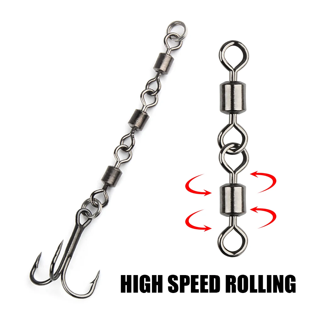 Spinpoler Five Four Three Joint Rolling Swivel With Nice Snap Fishing Accessories Connector For Lure Fishhook Fishing Tackle