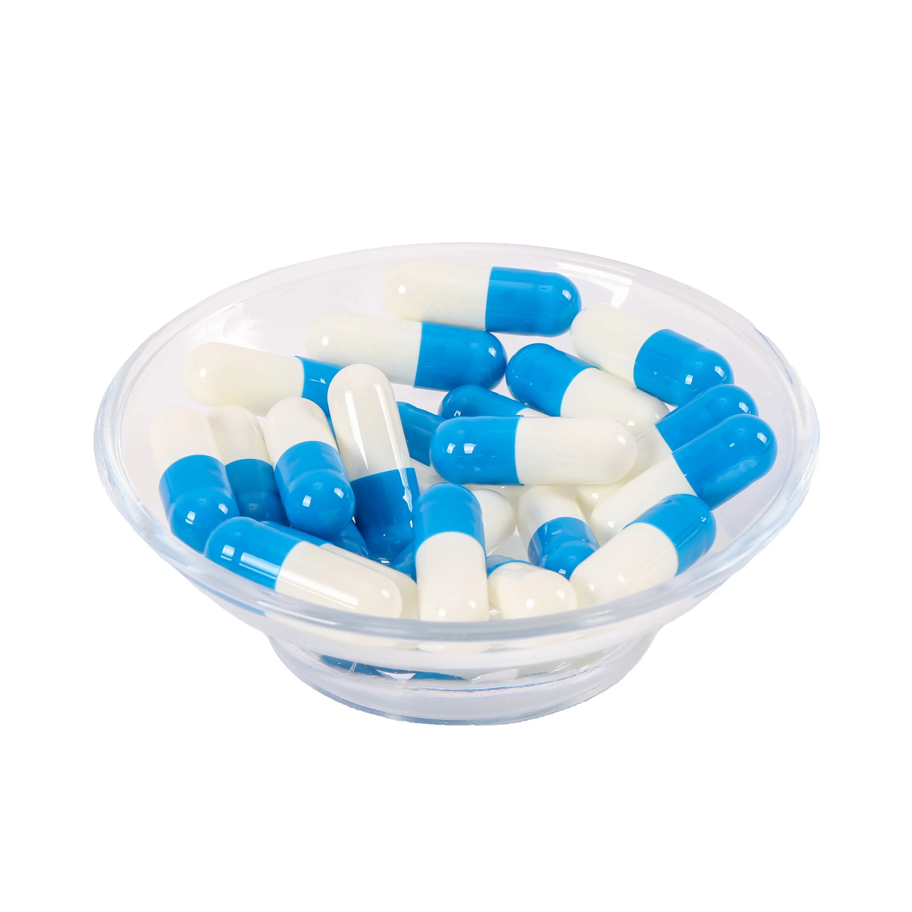 Customized Blue And White Color Size 0 Hard Empty Gelatin Capsules