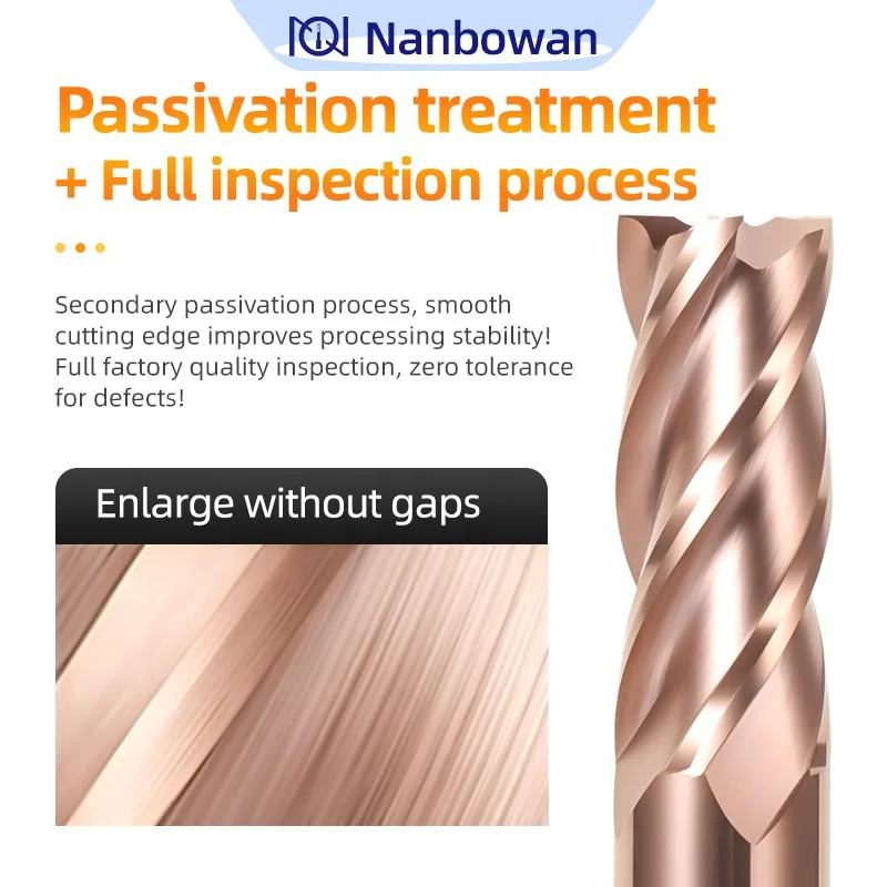 HRC55 HRC60 HRC65 Carbide End Mill 4flutes Milling Cutter Alloy Coating Tungsten Steel for  iron stainless steel