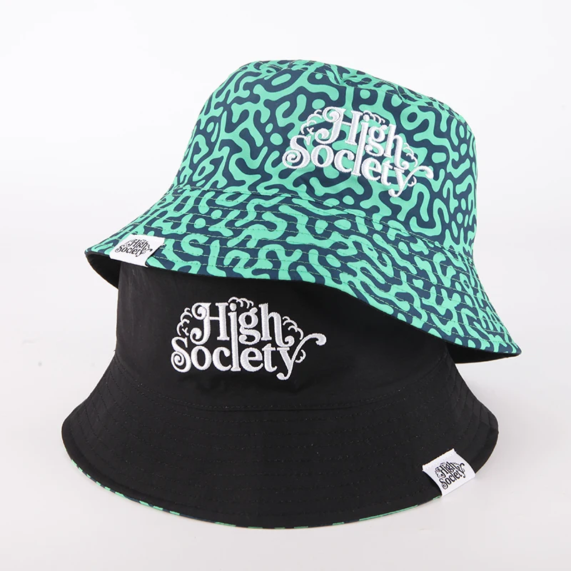 Wholesale Custom High Quality Your Own Private Label Printed Sun Shade Cap Summer Fisherman Reversible Bucket Hat