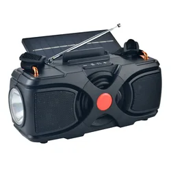 Cheap price portable stereo sound radio speaker solar FM radio wireless speaker with led light FP-109-S