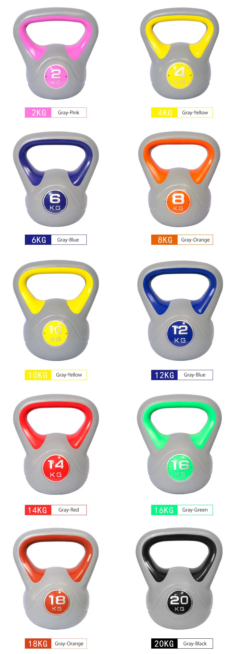 Gym Fitness 4kg 6kg 8kg 10kg 20kg Cast Iron Competition Kettlebells