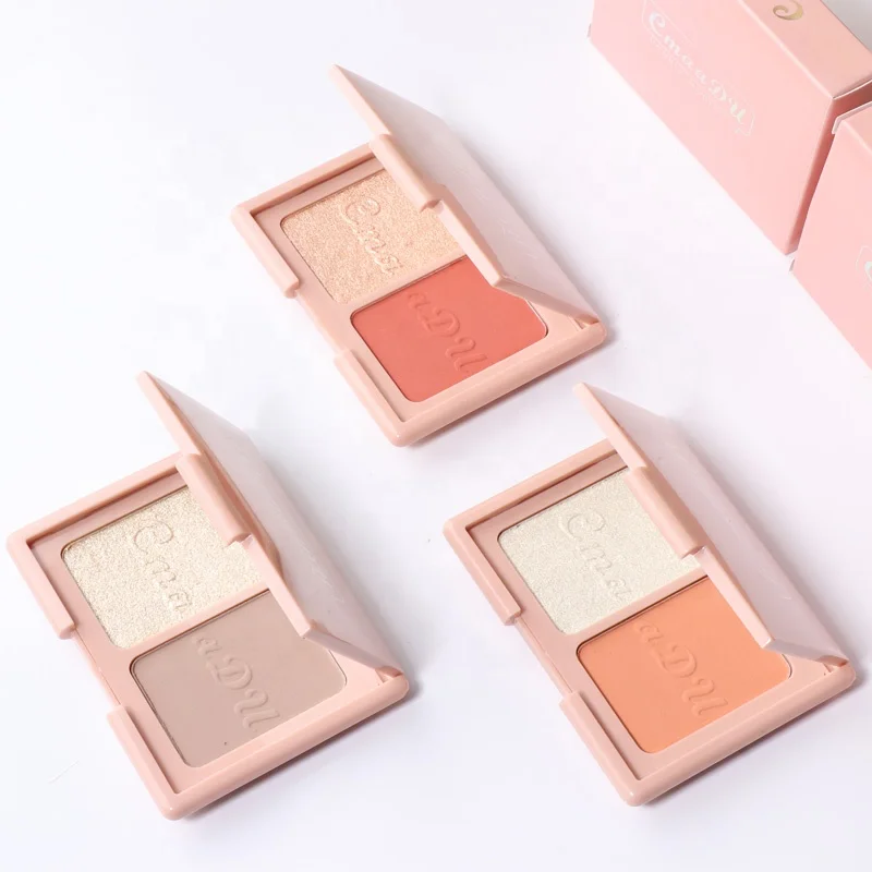 High Quality Popular Product Cheap Price Shiny Diamond Highlight Blush 2 IN 1 Makeup Powder Palette
