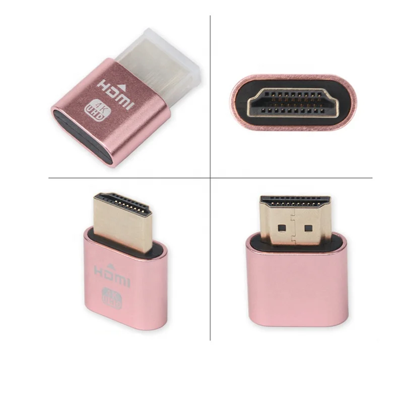 4k 60hz Dummy Hdmi Plug Ddc Edid Vga Virtual Display Adapter Headless Ghost Display Emulator Hdmi Dummy 4k