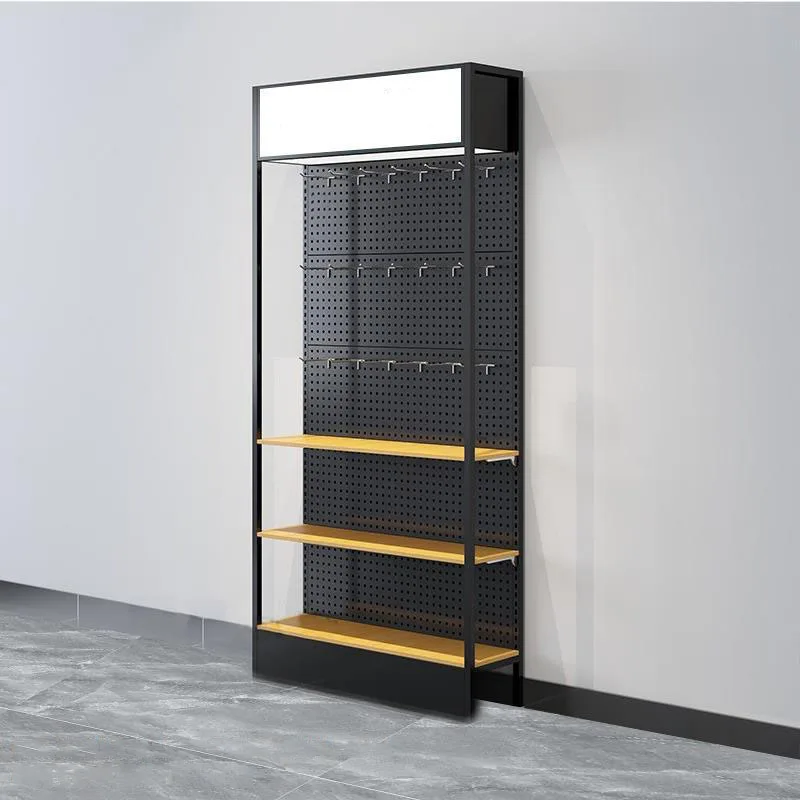 Hook Hanging Shelves Metal Display Rack Floor Display Stand Metal Pegboard for Retail Store