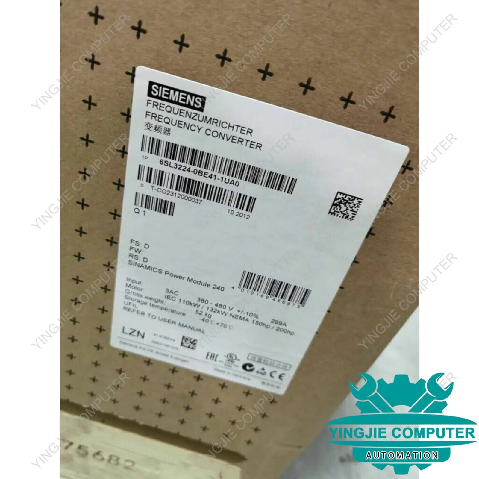 Новый силовой модуль Siemens 6SL3 224-0BE34-5AA0 6SL3224-0BE34-5AA0 G120 PM240