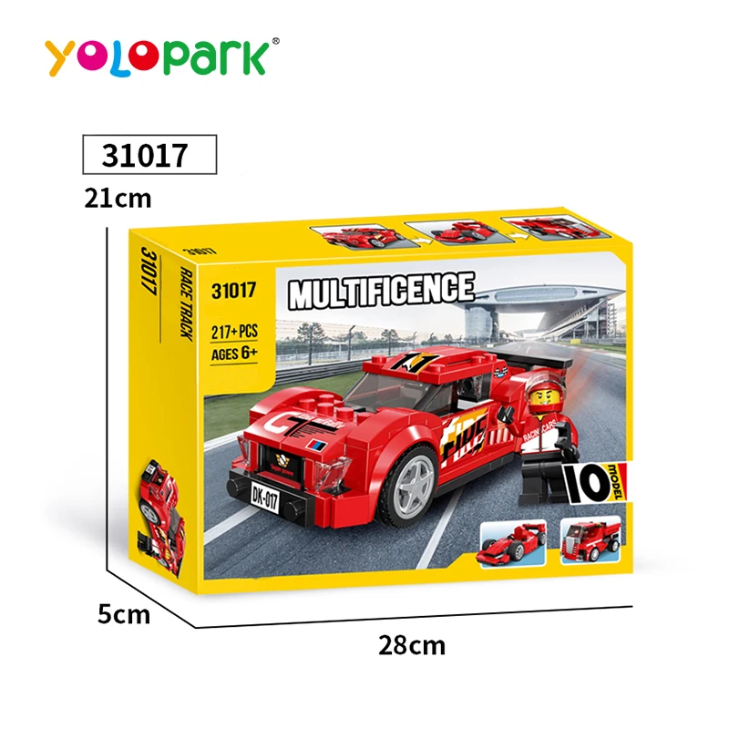 Multificence Series -- Race Track Building Block Car