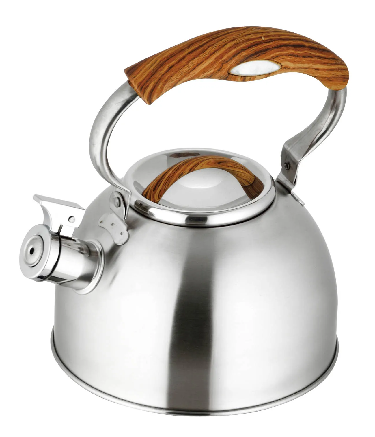 Manufacturer Wholesale Whistle Stainless Steel Teapots Water Kettles with Wooden Handle Whistling Gas Kettle