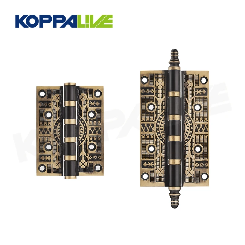 Koppalive fancy square corner automatic closure butt bearing hinge bathroom brass wooden door spring loaded hinges