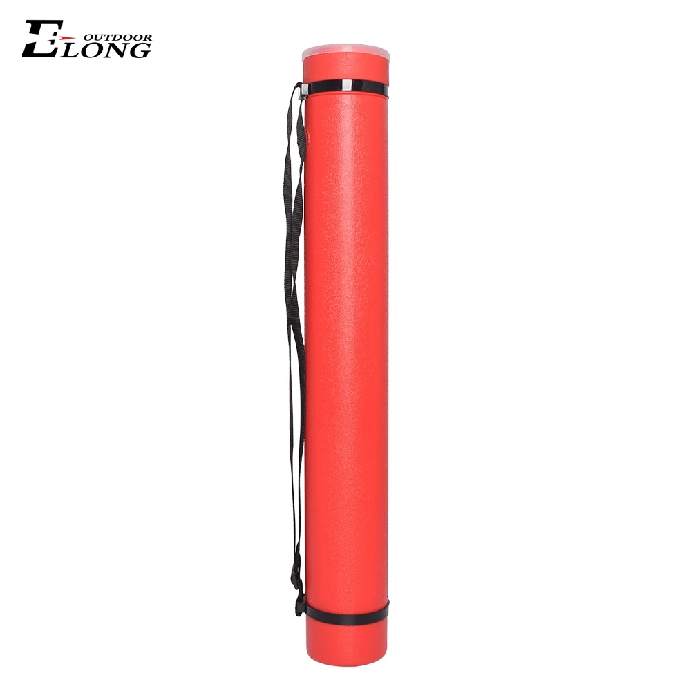 Red Color Arrow Tube Quiver Plastic Material Extendible and Telescopic Adjustable Back Strap Simple Roll Arrow Carrier Holder