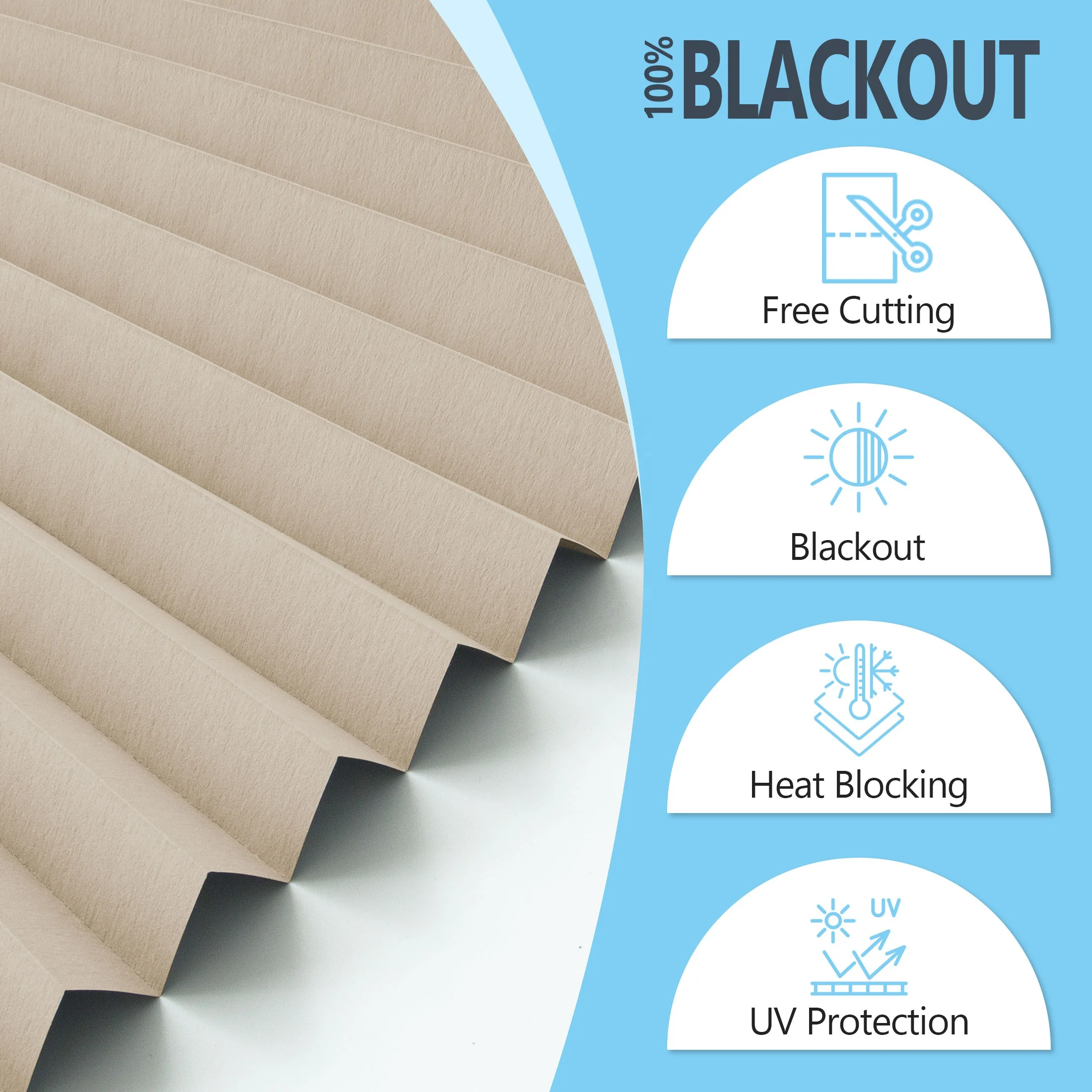 Half Circle Window Shades Easy Install Nonwoven Arch Pleated Blind Fabric Filtering Light Prefect Fit For Half Moon Arch Windows