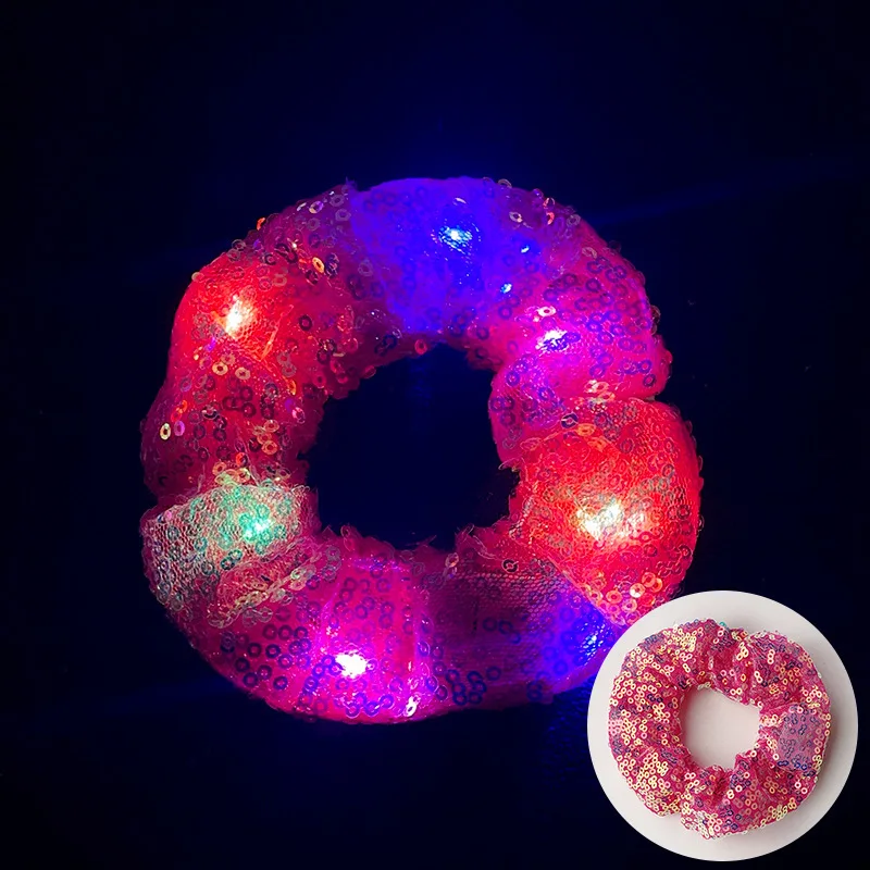 Fashion Stylish Satin and Polyester Hair Accessories Lightweight Silk Satin LED-Shine Elastic Hair Bands  for woman