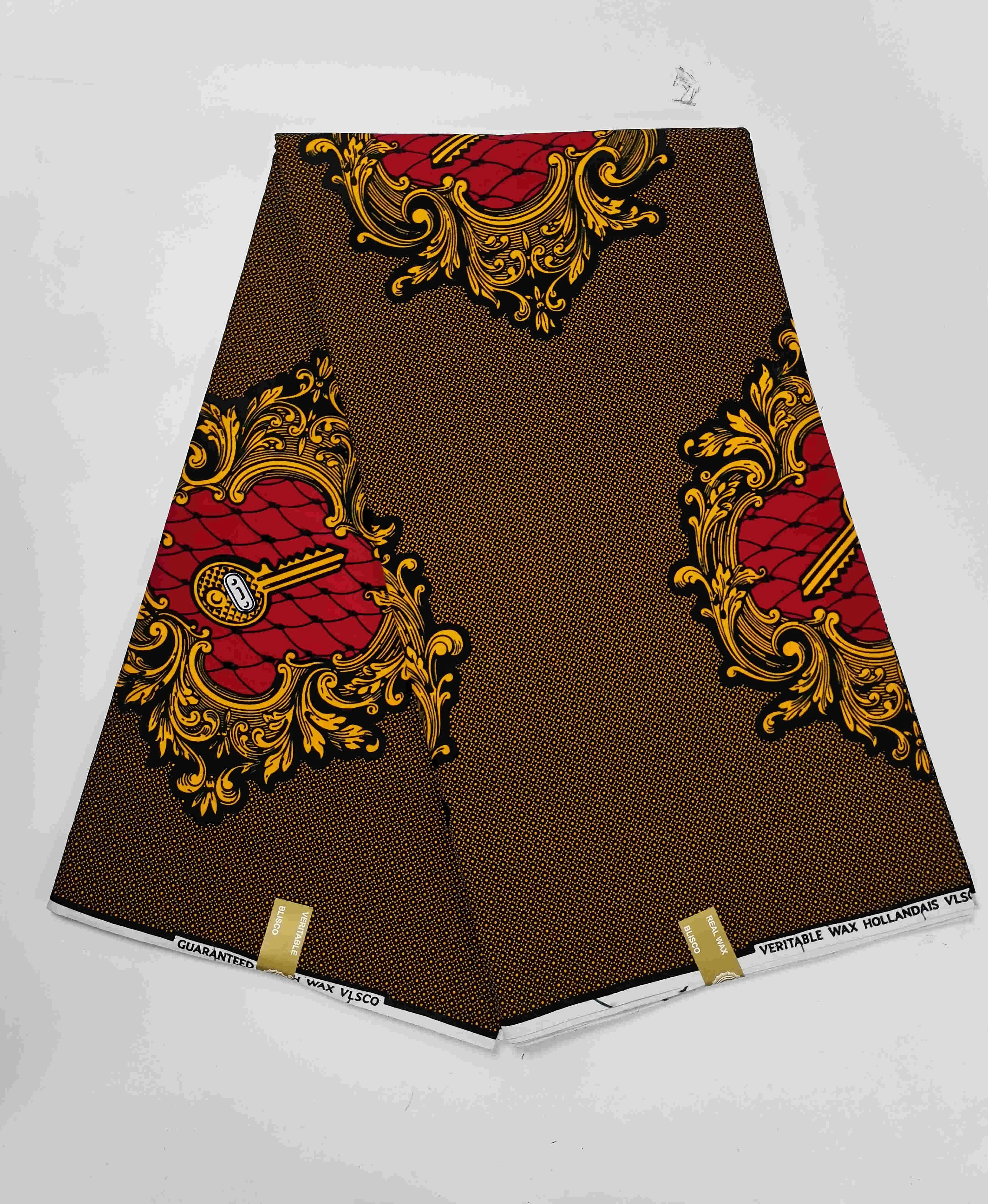 100% cotton block prints Africa wax fabric hollandais Ankara gold