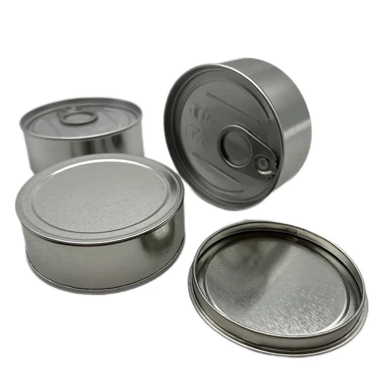 Wholesale price sealed tin with child-proof lid support custom empty caviar, tin can hot style