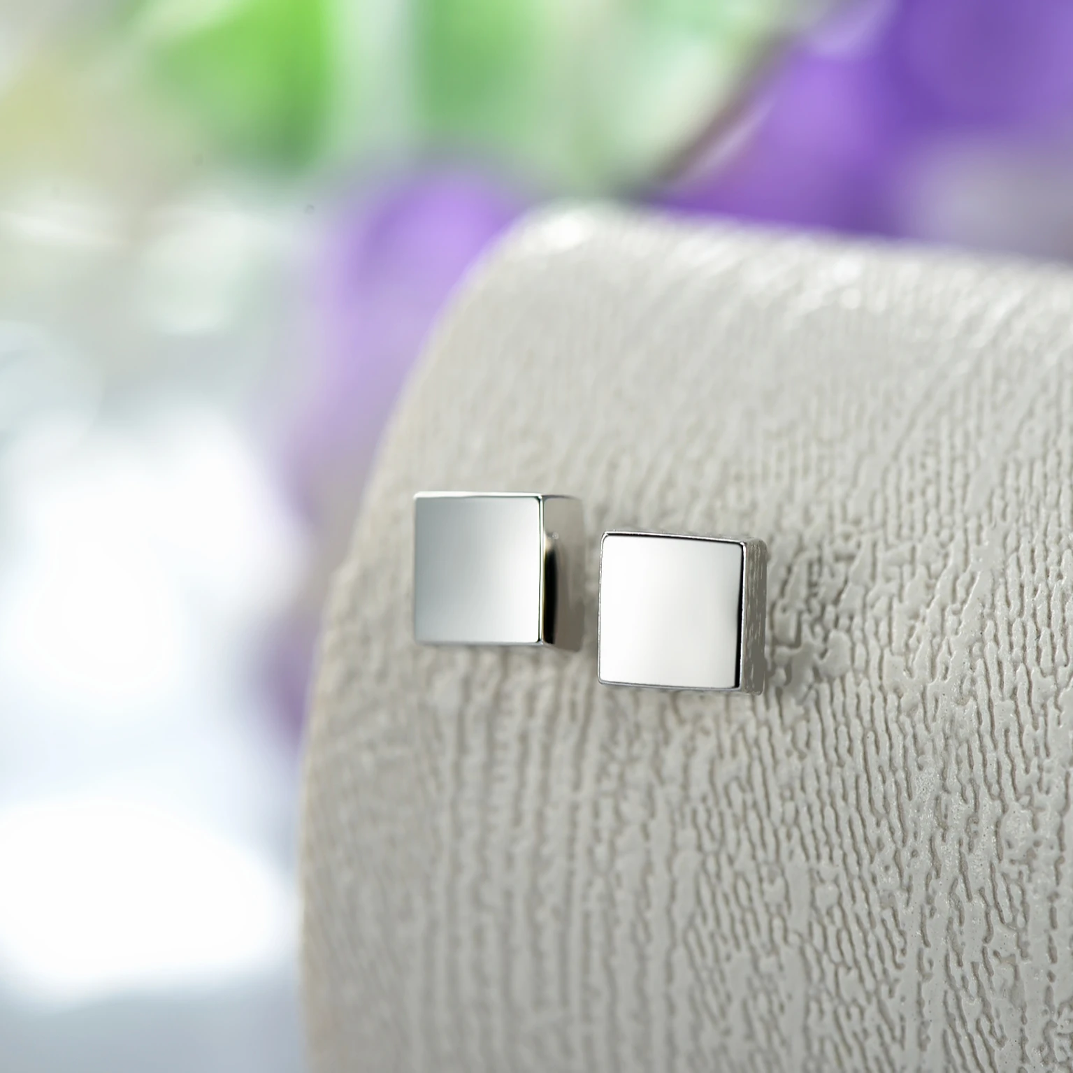 Elegant fine trendy women jewelry 925 sterling silver plain studs earrings