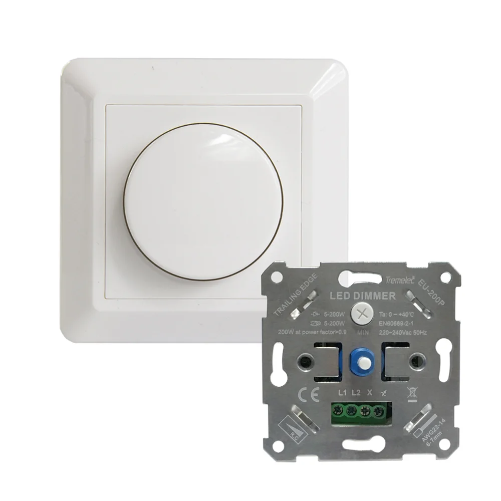 EU standard universal AC 220V wall knob 200W LED dimmer led touch dimmer switch  dimmer switch led 12v/24v
