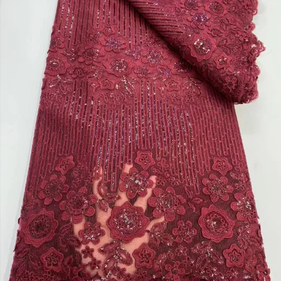 Good price luxury African Fabric Factory Direct Aale  Watersoluble Chemical Lace Polyester Sequin Fabric