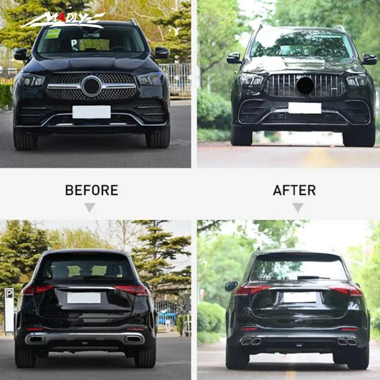 Perfect Installation body kits For Mercedes Benz GLE W167 Upgrade to GLE63 AMG Body kit Front Bumper Rear Bumper Grill Wheel Arc