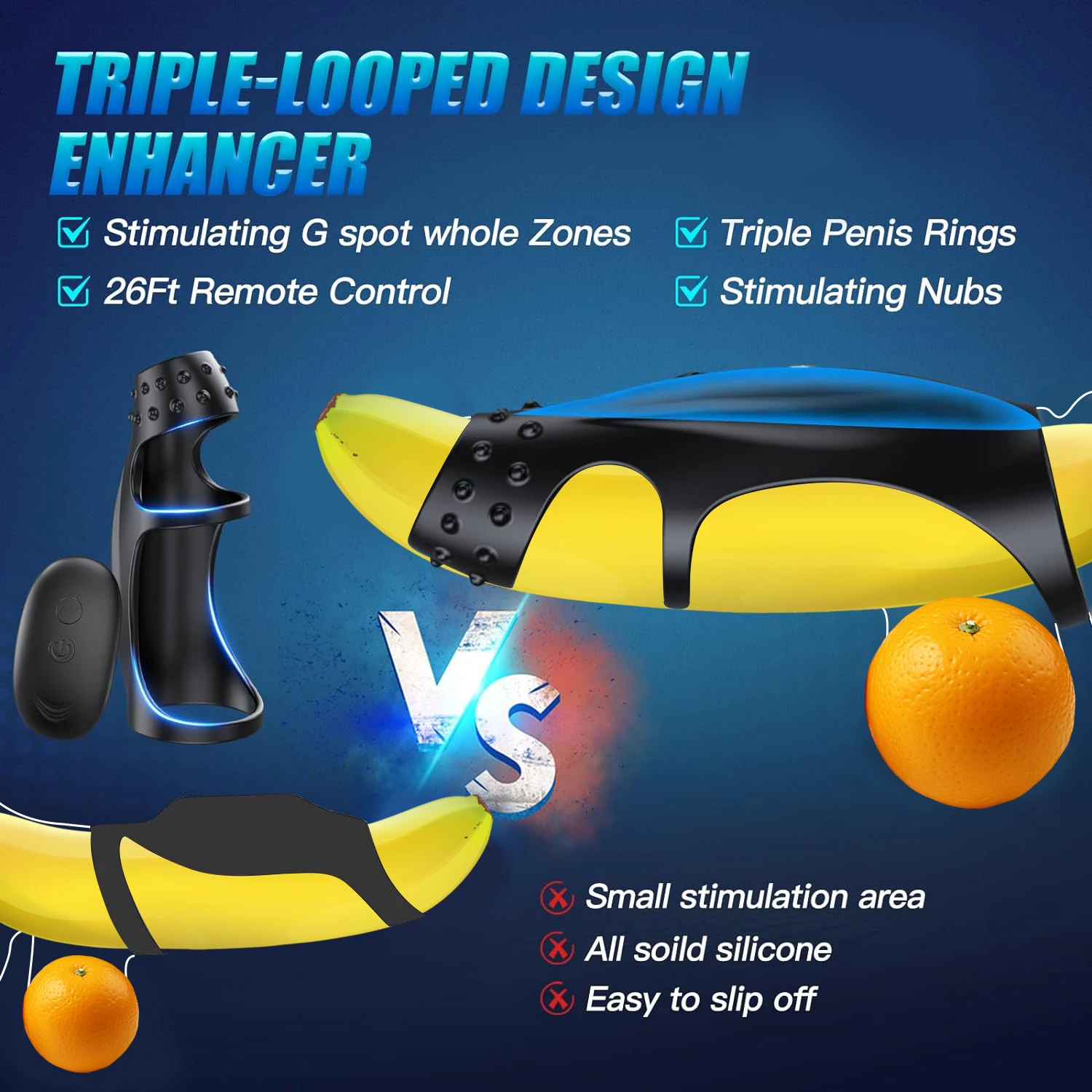 Sperm-Locking Ring Generation 2 Remote Control Electric Locking Sperm Ring Silicone Stimulation Couples Share Vibrating Ring