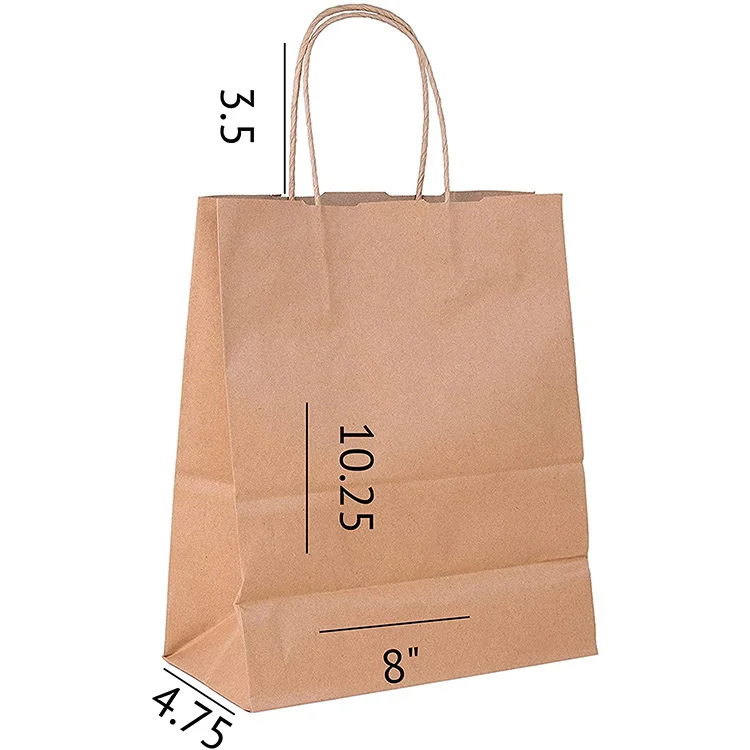 Customized printed logo low price simple style recycle bags paper kraft