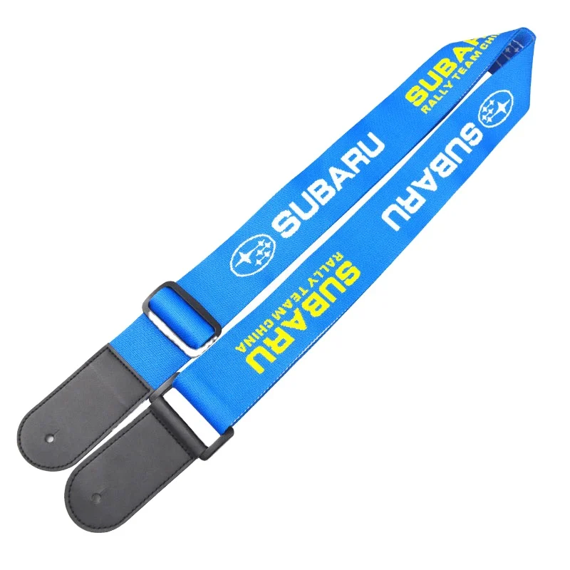 Guanchang производство под заказ полноцветная печать полиэстер регулируемые гитарные ремни с кожаными концами