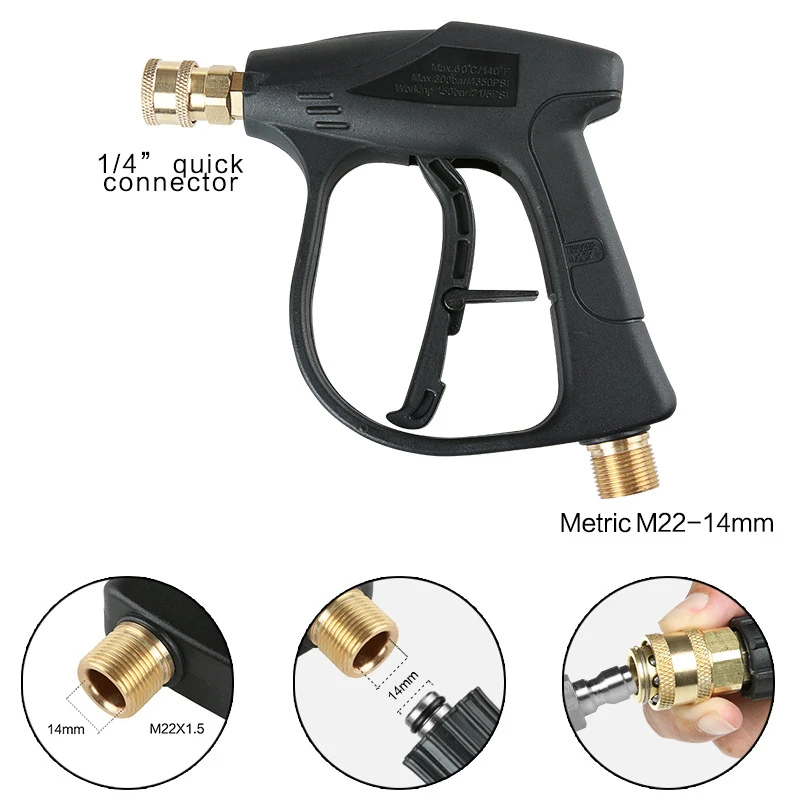 SPS 4000 PSI Snow Foam Lance Pressure Washer Foam Pot 5 in 1 Spray Nozzle Kit For Foam Lance Gun