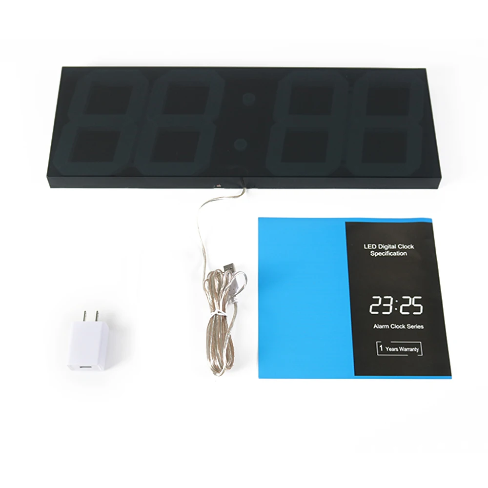 Acrylic Mirror Digital Alarm Clock oice Control Table Night Electronic Smart LED Clock