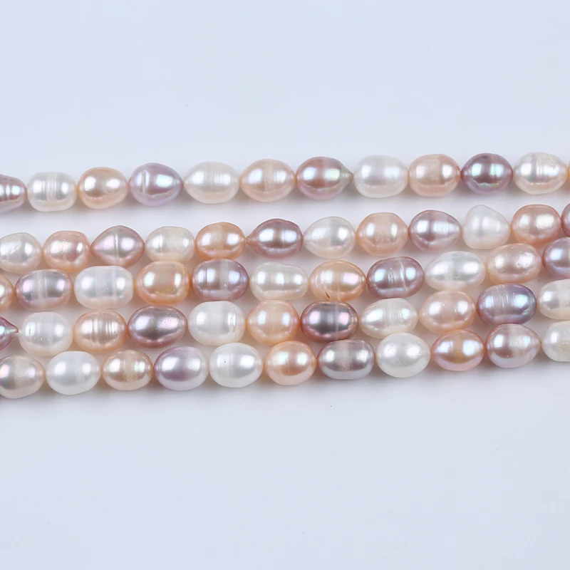 8-9mm A grade wholesale natural color freshwater real rice pearl beads strands