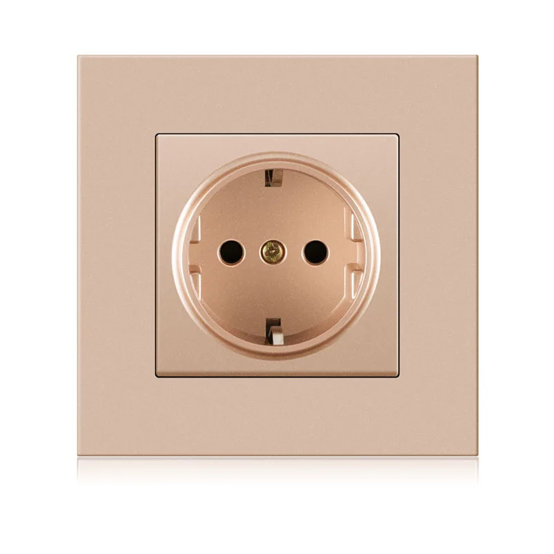 NOVSKI factory customized 16 a Power Plug German type 86 * 86mm PC panel Switch Electric Wall Socket outlet