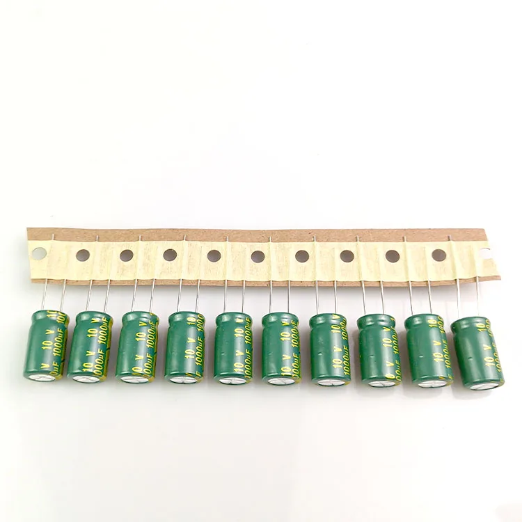 Customizable Gold lettering on green background with Cost-effective 1000UF 10V aluminum electrolytic capacitors