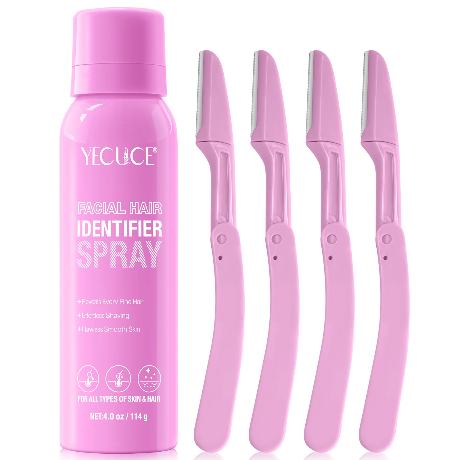 YECUCE enhances facial hair visibility dermaplaning tool face hair identify spray shave facial woman hair identifier spray