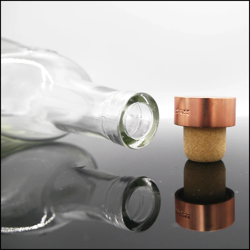 Wholesale 700ml Custom Embossing Logo Empty Glass Bottle Decanter for Extra Old Cognac with Synthetic Cork
