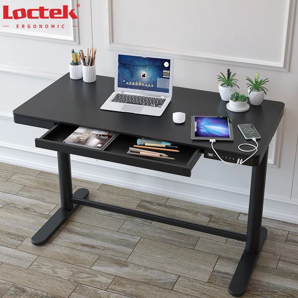 
Wooden Top Kids Children Study Sit Stand Height Adjustable Electric Table Desk Loctek ET117W 