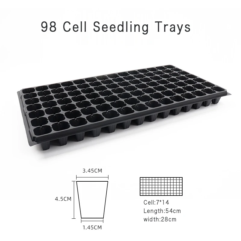 2024 Plastic Germination Seed Tray 98 Cells Seed Nursery Plant Germination Vegetables Flower Growing Tray Garden seedling tray