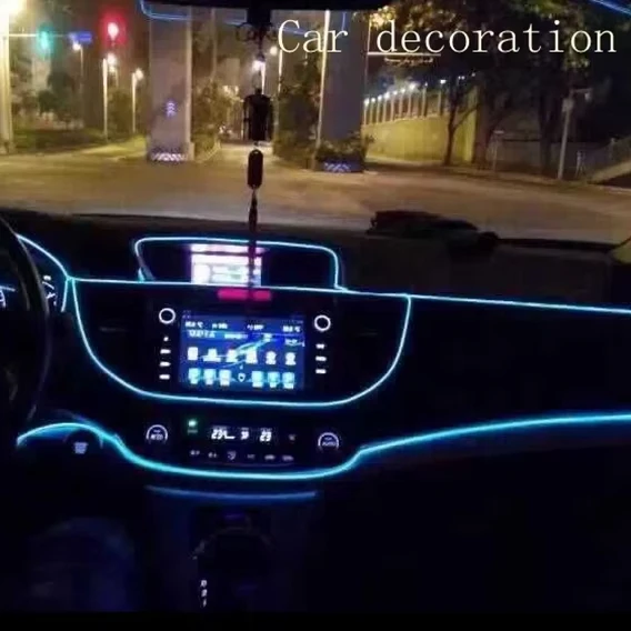 3M Atmosphere Lamp EL Cold Light Line With USB DIY Decorative Dash Board Console Auto LED Ambient Light Car Interior Accessories