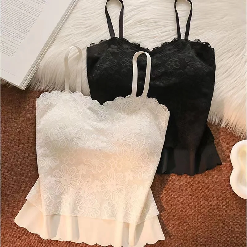 New sling straps vest Wireless wrap chest pad comfortable lace tube top Underwear for women