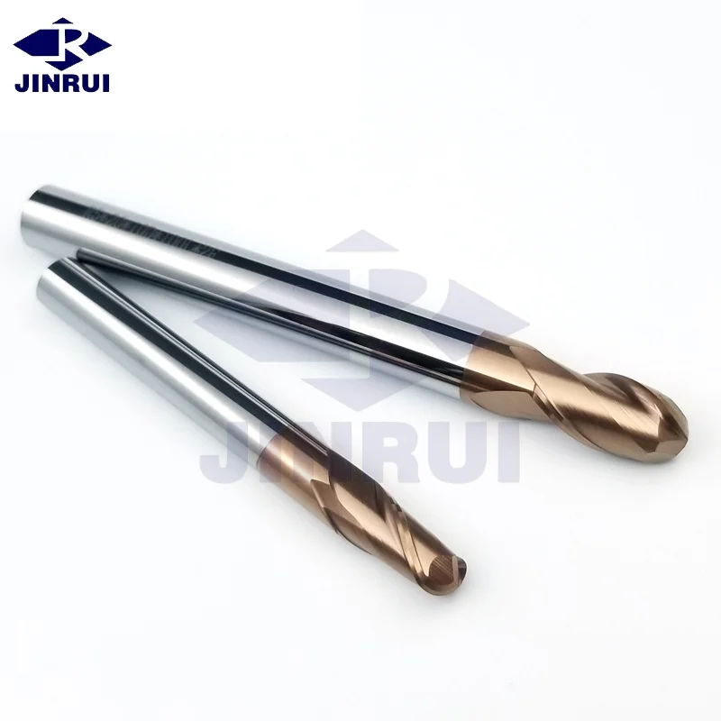 JR HRC55 Milling Cutter Tools Carbide Coated Ball Nose End Mill for Steel Wood