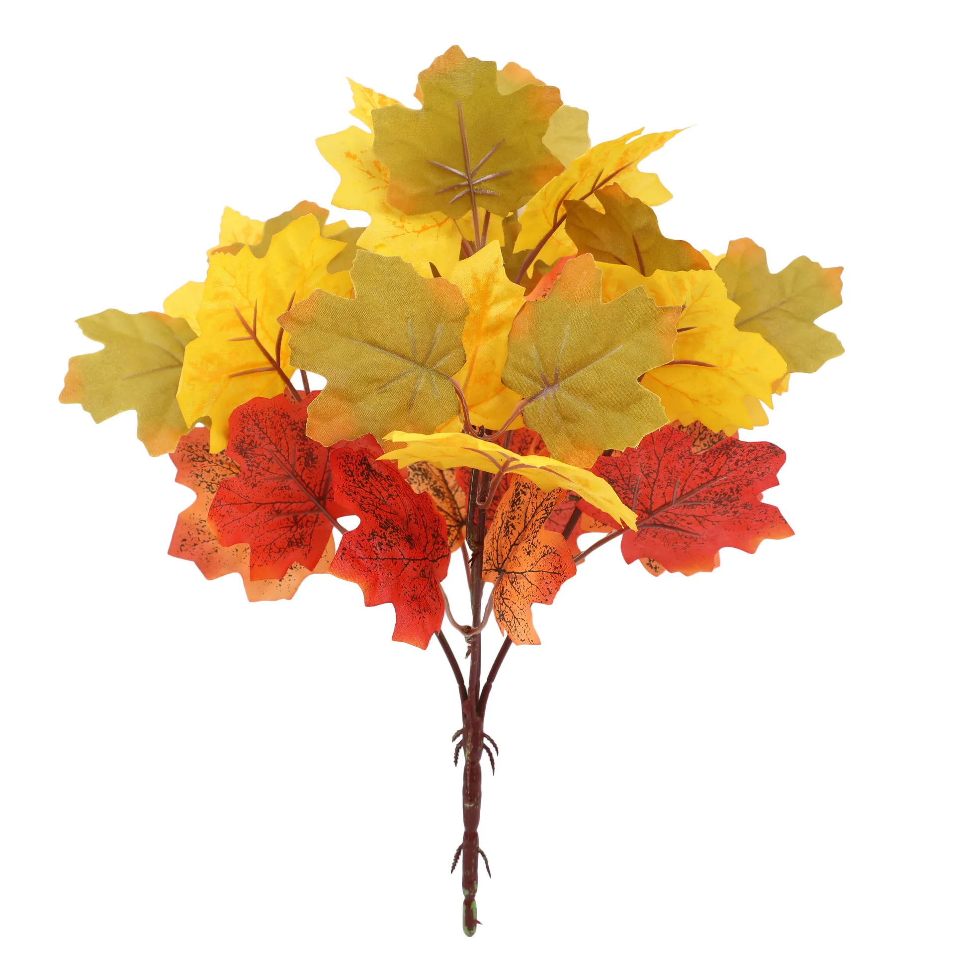 Artificial Maple Leaves Branches Fake Fall Maple Shrubs for Thanksgiving Christmas Festival Garland Decoration