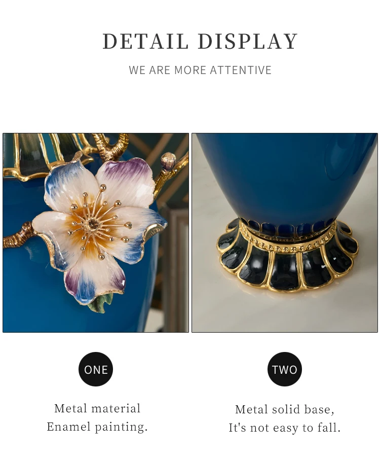 NOSHMAN Lampara de mesa Living Room Bedroom Bedside Lamp Stained Enamel Glass Vase Table Lamp