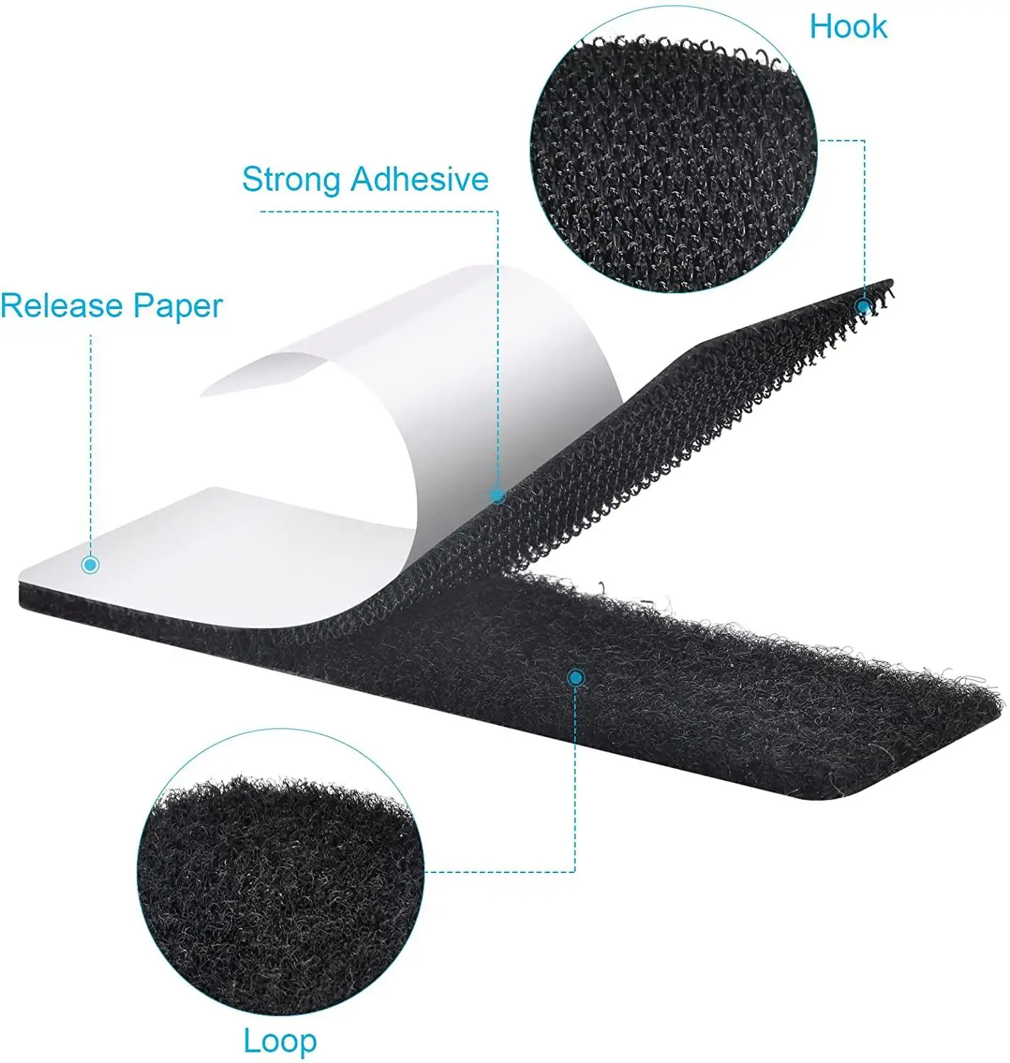 Hot sale Nylon super glue Hook And Loop Self Adhesive  Hook And Loop Fastener Tape