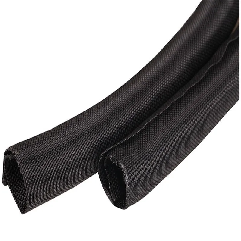 0.25mm yarn Smooth surface fray resistant UL VW-1 expandable PET braided sleeve weaving mesh tube wire loom