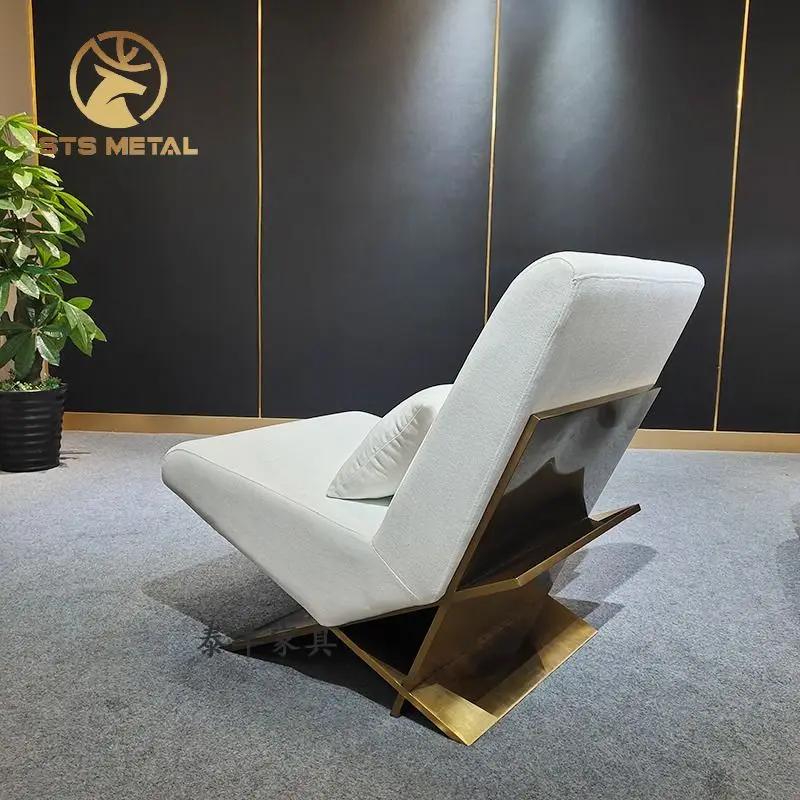 Scandinavian stainless steel single sofa chair modern simple designer living room villa fashion leisure chair customized