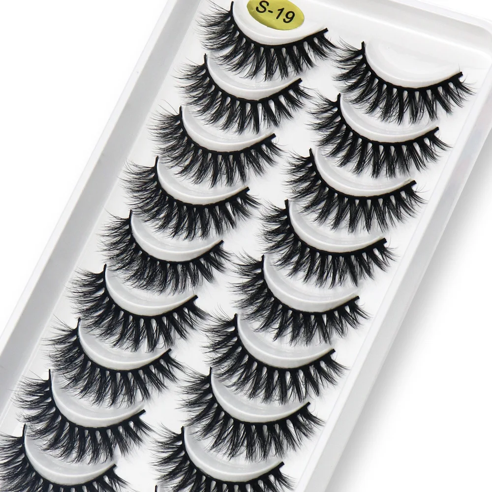 Wholesale False Eyelash 3d Natural lashes 10 pairs faux mink eyelash short strip natural faux mink false lashes