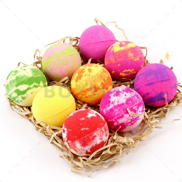 Customized christmas 9pcs colorful fizzy organic CBD bubble bath bombs gift set
