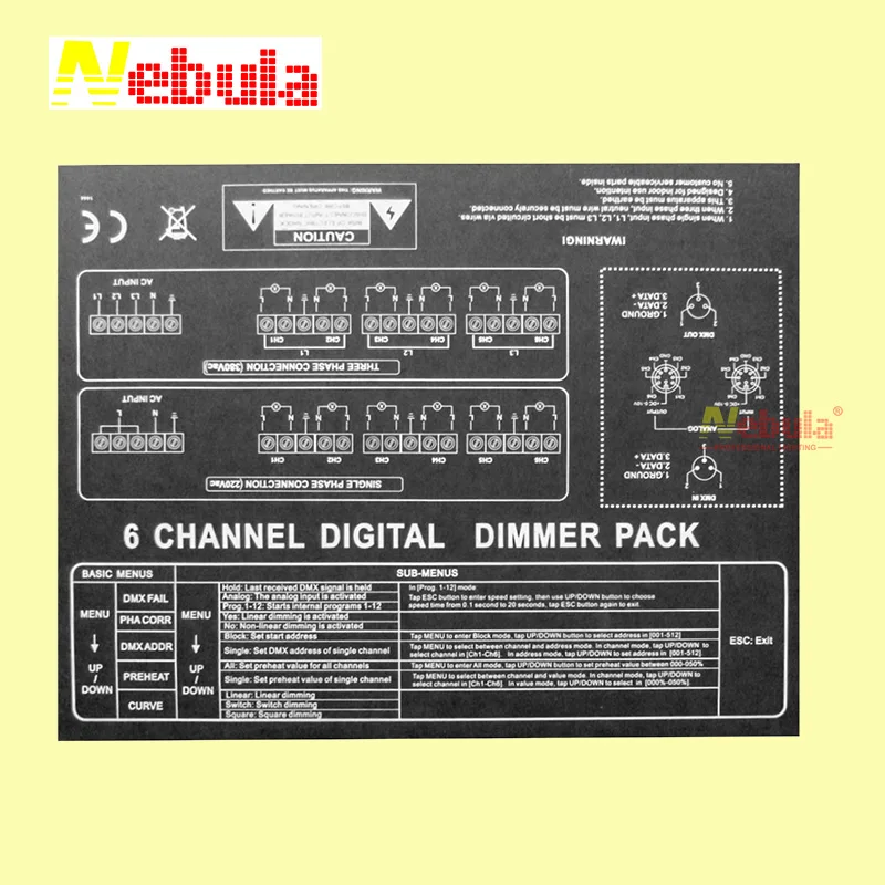 6 CH Channel Digital DMX Dimmer Pack for Lighting
