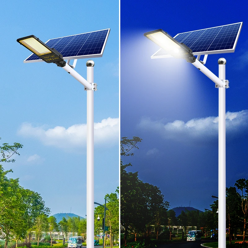 Lightsincere Высокий люмен Солнечный светодиодный уличный фонарь с раздельные панели 50 80 100 120 150 200 300 Вт наружных уличных фонарей работающих на солнечных батареях